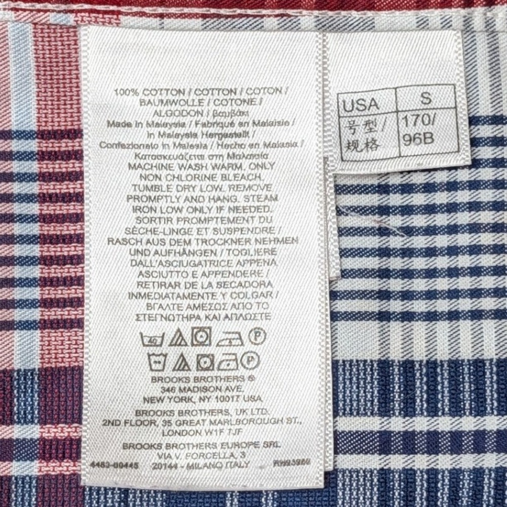Brooks Brothers Madison Shirt Mens Small Red White‎ Blue Plaid Supima Cotton - Picture 5 of 11